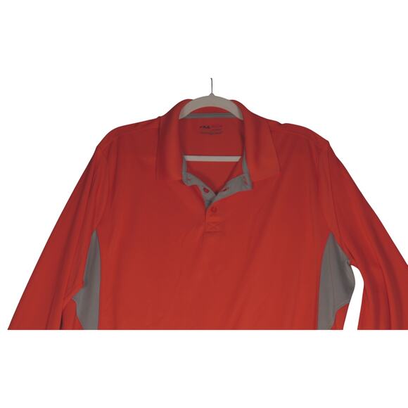 Fila Golf Performance Polo Shirt Mens XL Orange Collared Active Golf Hike Bike - Picture 2 of 8